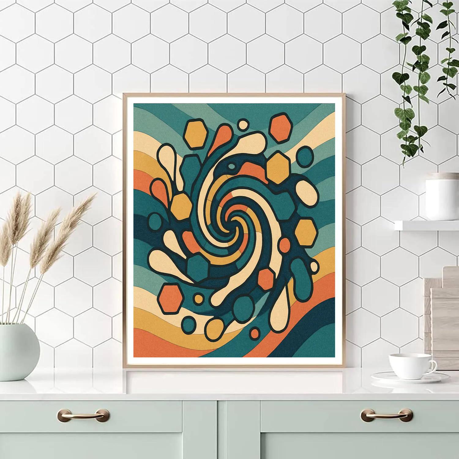 Tessellated Rain Abstract Paint by numbers art