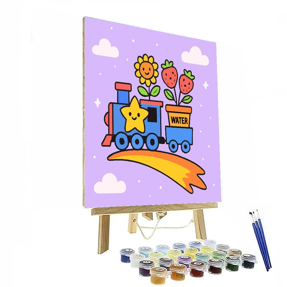 Sky Garden Train On A Comet Track DIY paint by numbers
