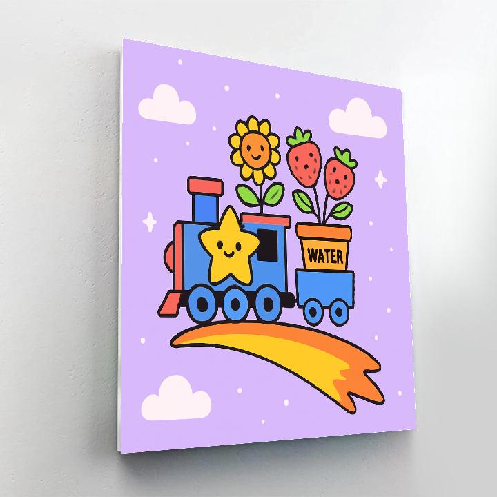 Sky Garden Train On A Comet Track DIY paint by numbers