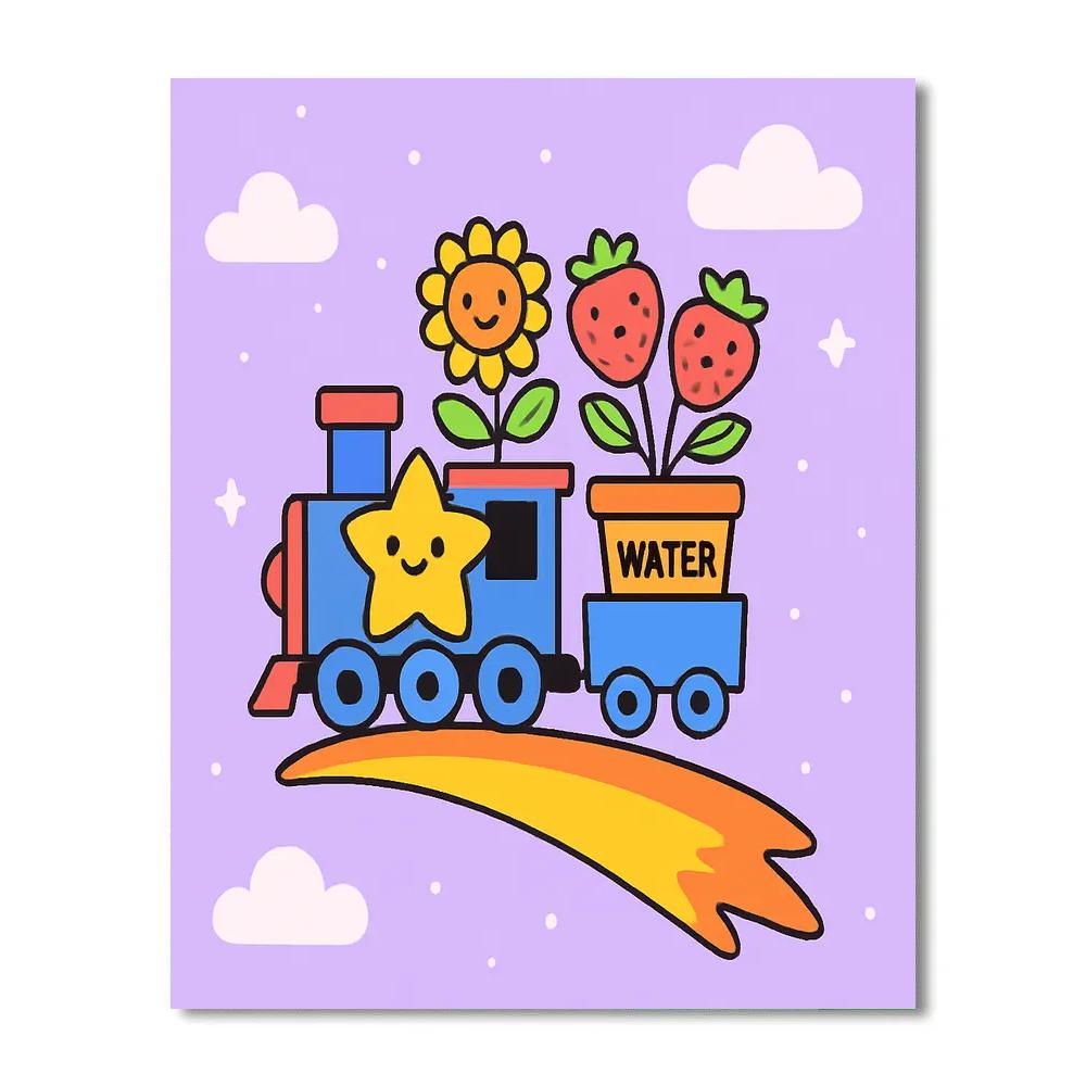 Sky Garden Train On A Comet Track DIY paint by numbers