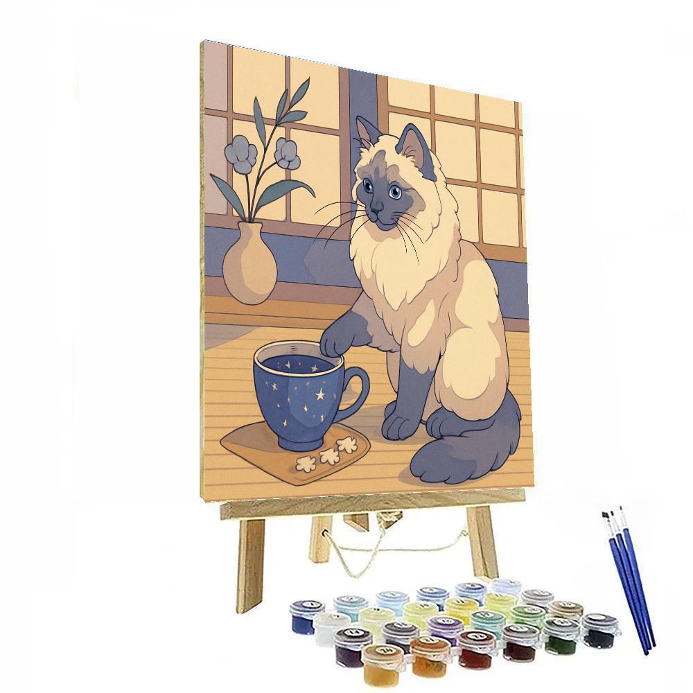 Tea Room With Cat Stargazer paint by number