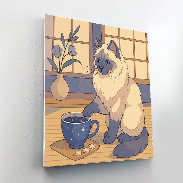 Tea Room With Cat Stargazer paint by number