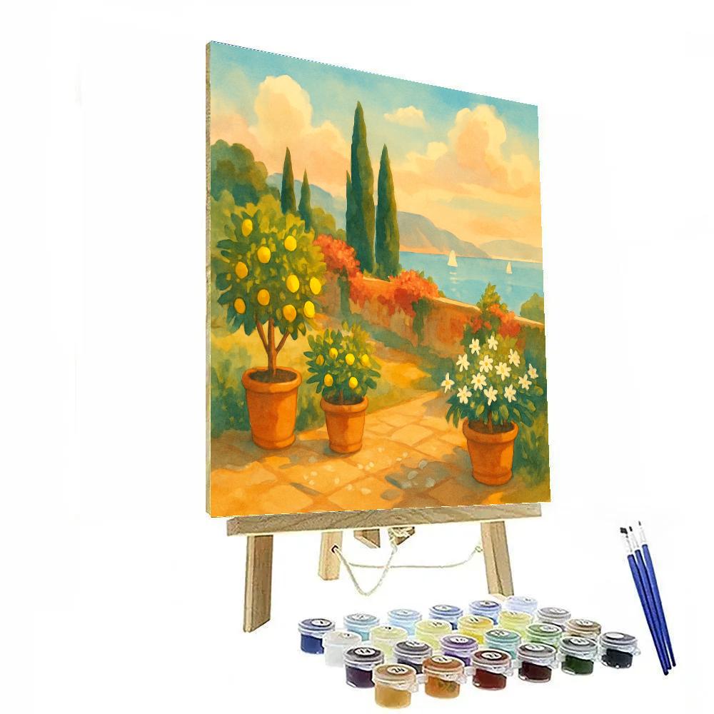 Sunlit Terrace Of Citrus And Cypress Painting by numbers kit