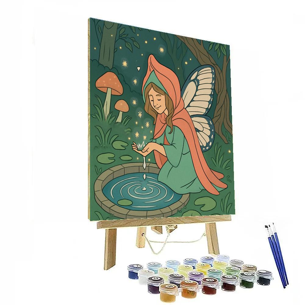 Moonwell Garden With Fairy Keeper Number painting
