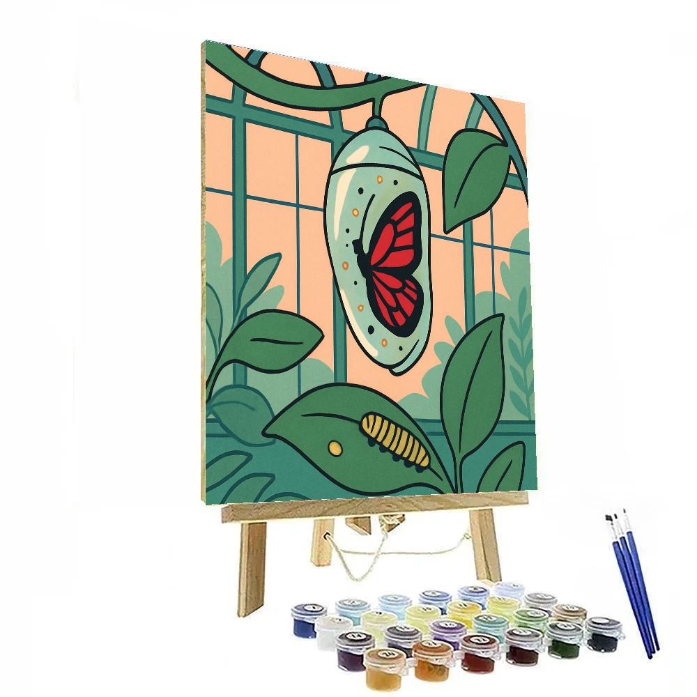 Metamorphosis Garden With Butterfly Glasshouse paint by numbers