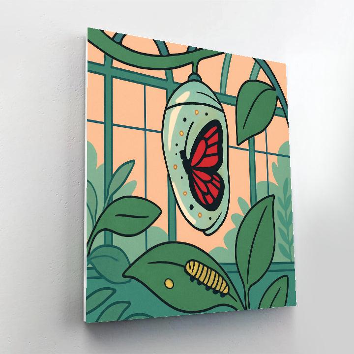 Metamorphosis Garden With Butterfly Glasshouse paint by numbers