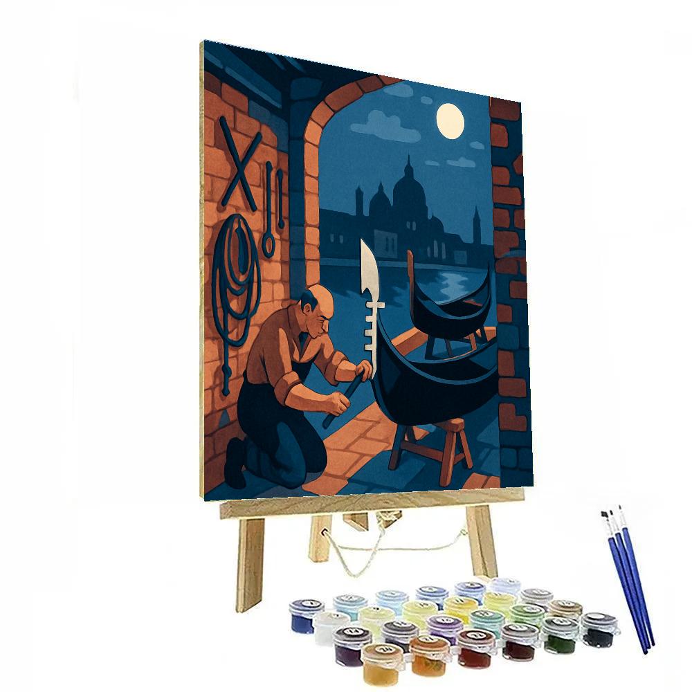 Moonlit Gondola Workshop Venice Crafted paint by color