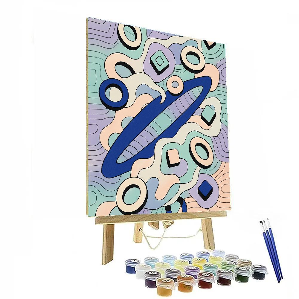 Contours In Abstract Orbit Number painting