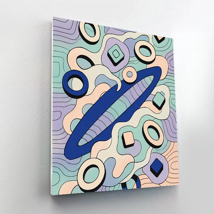 Contours In Abstract Orbit Number painting