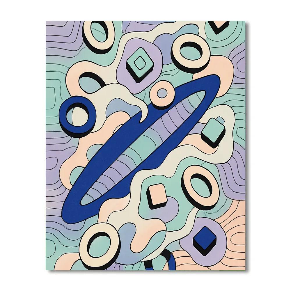 Contours In Abstract Orbit Number painting