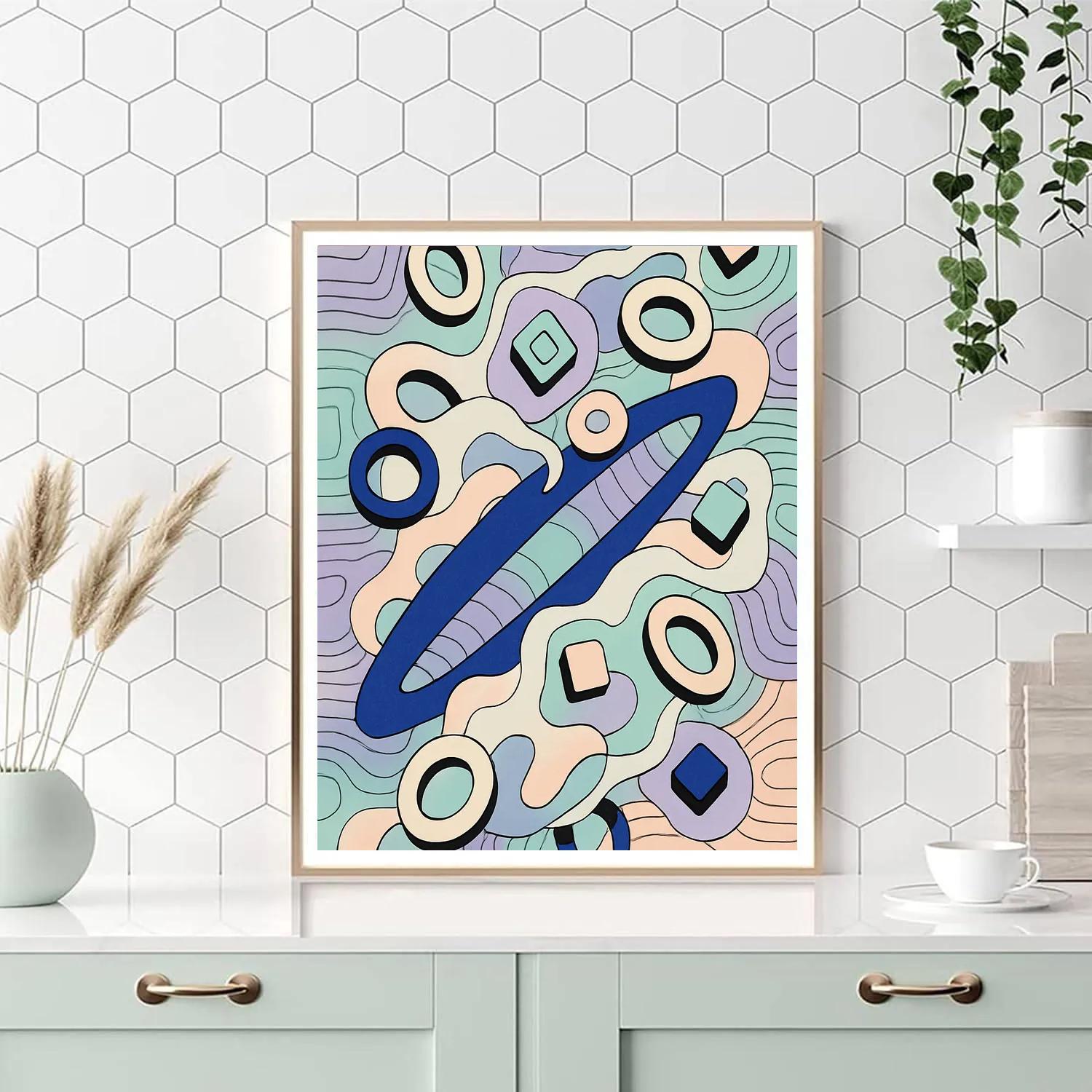Contours In Abstract Orbit Number painting