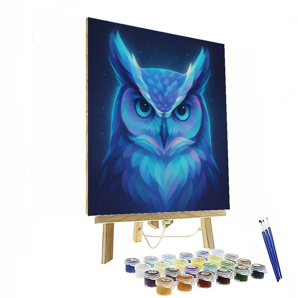 Aurora Quill Owl Sentinel Number painting