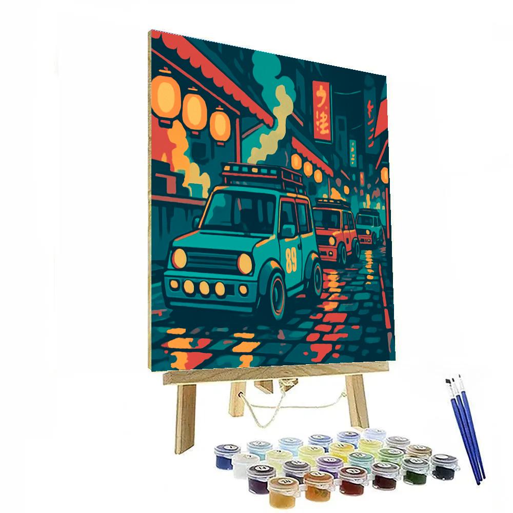Night Market Cars Caravan Numbered painting kits