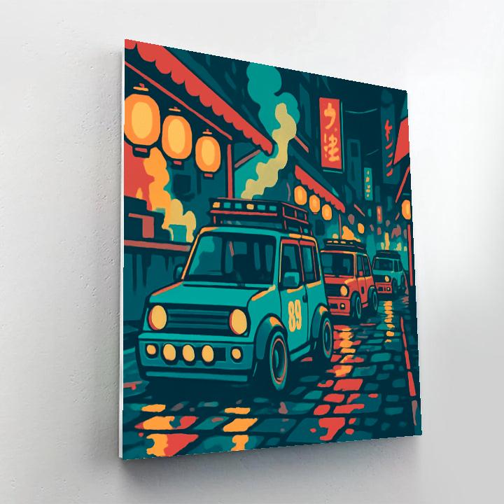 Night Market Cars Caravan Numbered painting kits