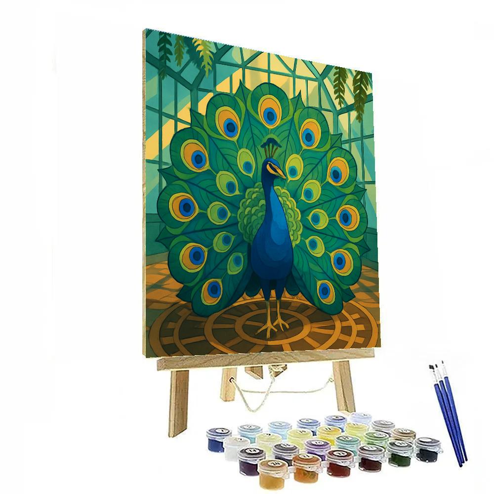 Clockwork Conservatory With Peacock Courtship paint by numbers