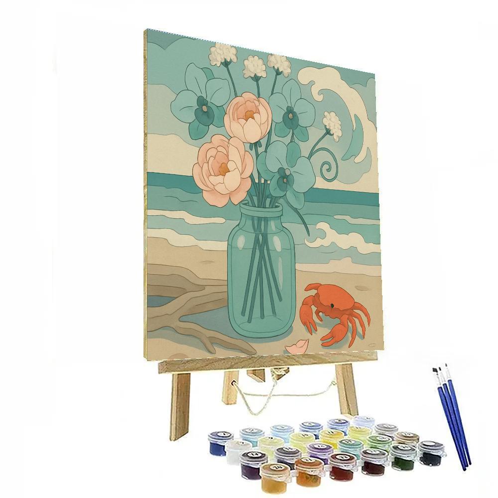 Sea Glass Bouquet In Floral Paint by numbers kits