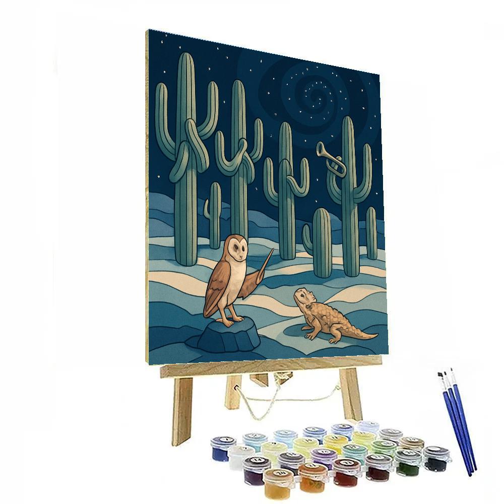 Desert Grade Moonlit Saguaro Orchestra paint by color