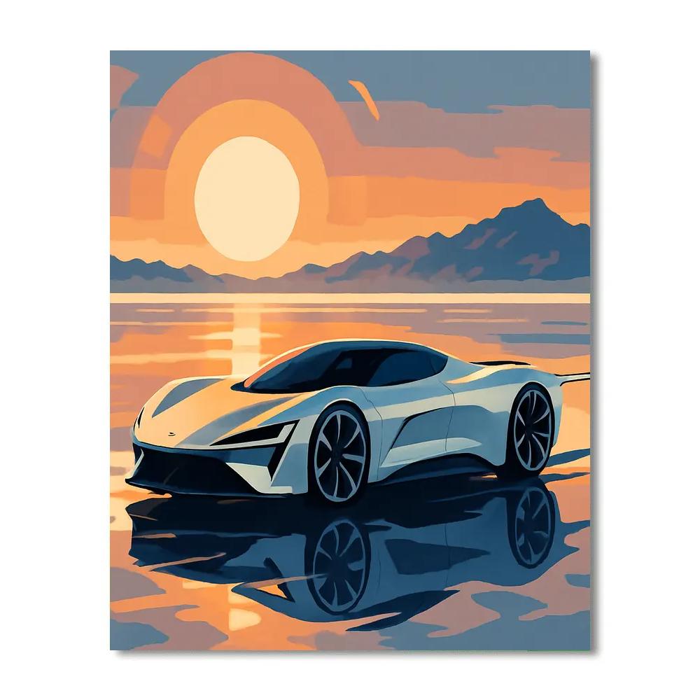 Solar Salt Flats Grand Tourer Cars Number painting