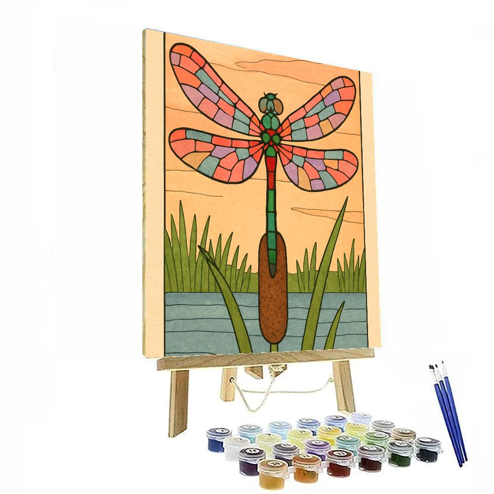 Dragonfly Crowned Marsh Jewel Paint by numbers art