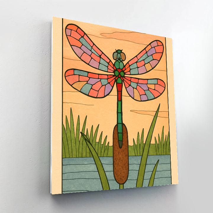 Dragonfly Crowned Marsh Jewel Paint by numbers art