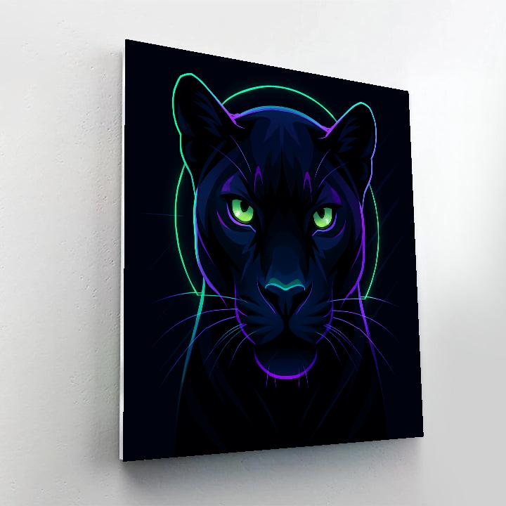 Neon Orbit Panther Profile Front paint by number