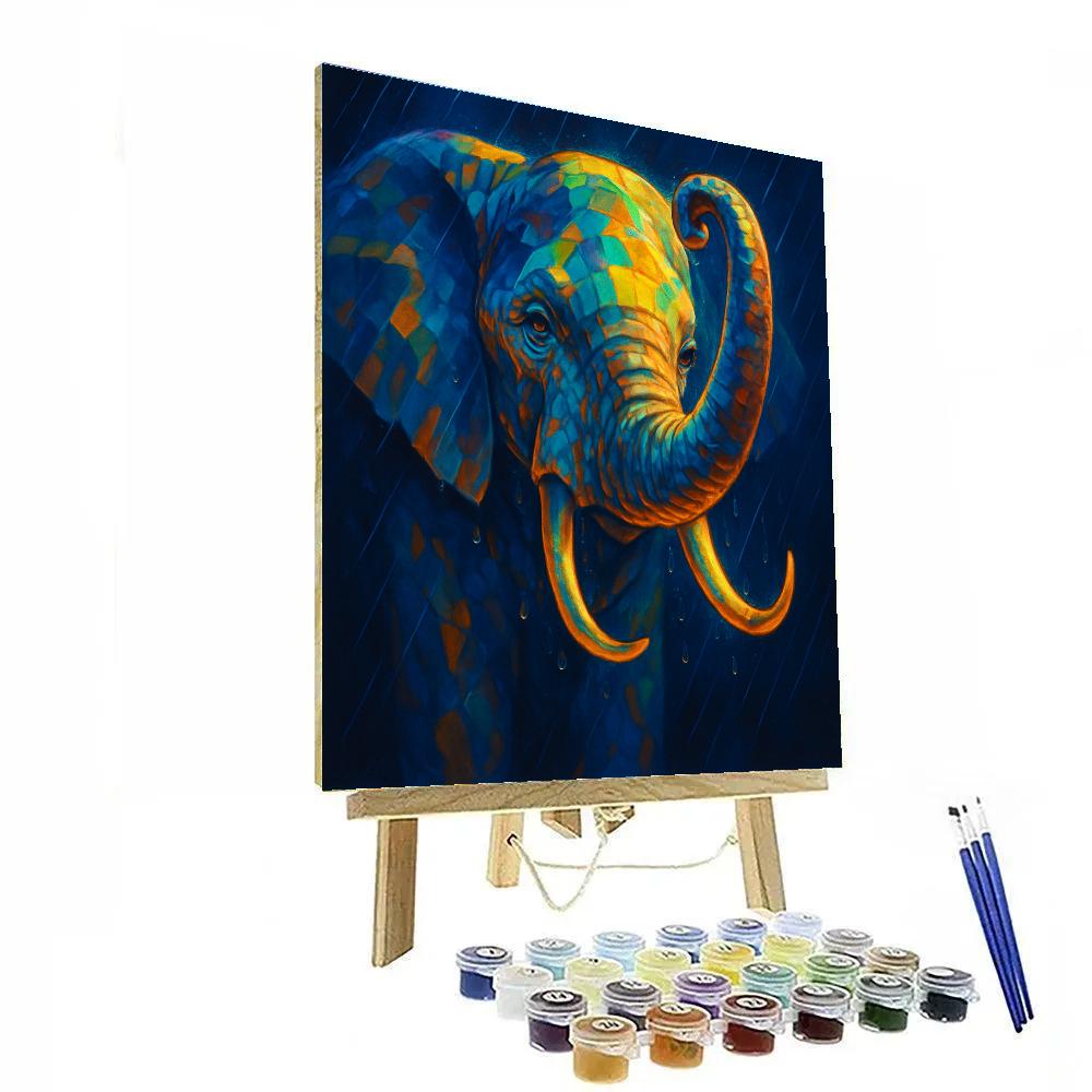 Monsoon Prism Elephant Reverie Number painting