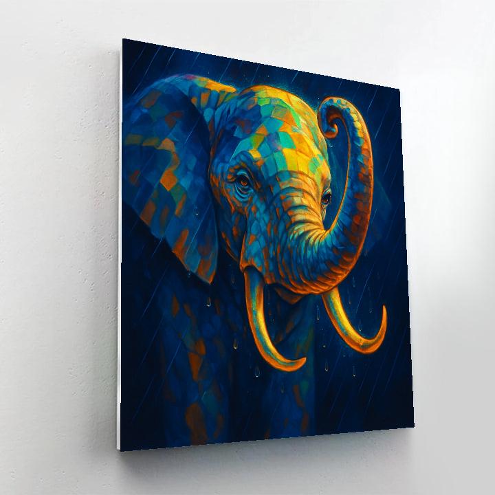 Monsoon Prism Elephant Reverie Number painting