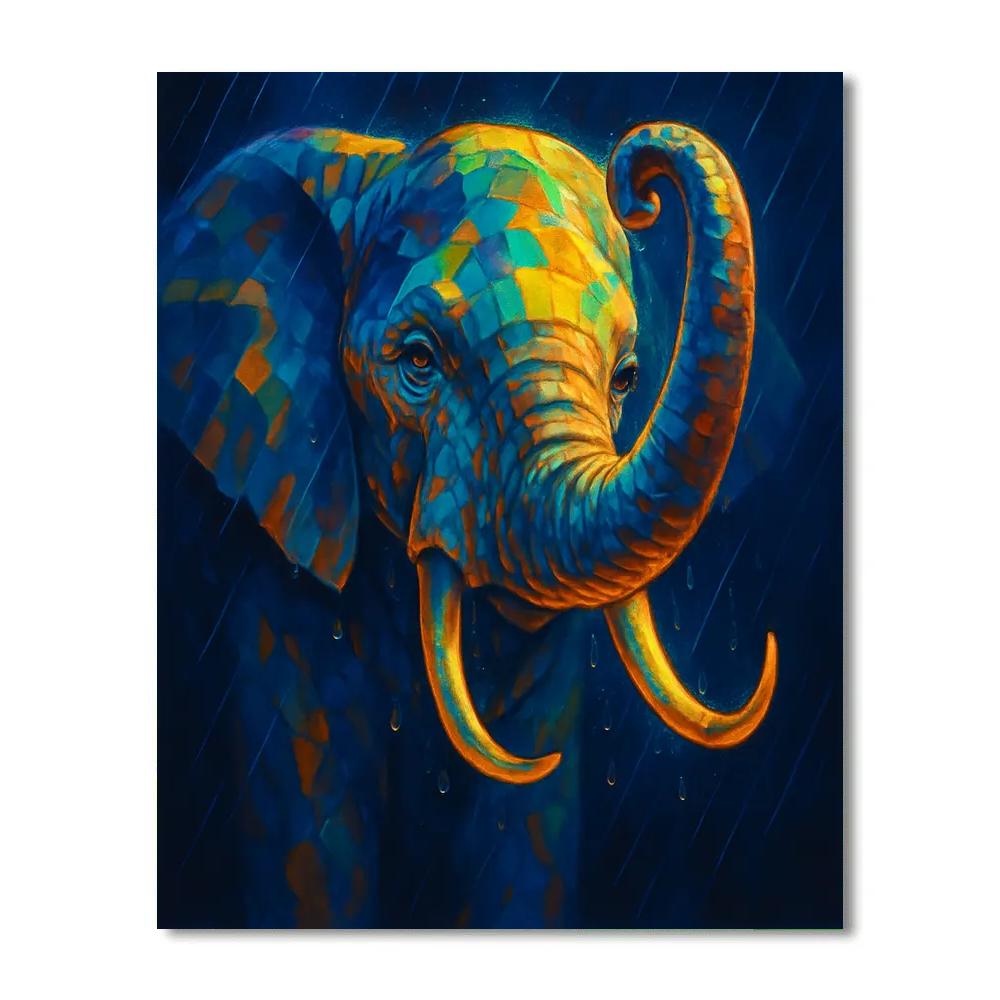 Monsoon Prism Elephant Reverie Number painting