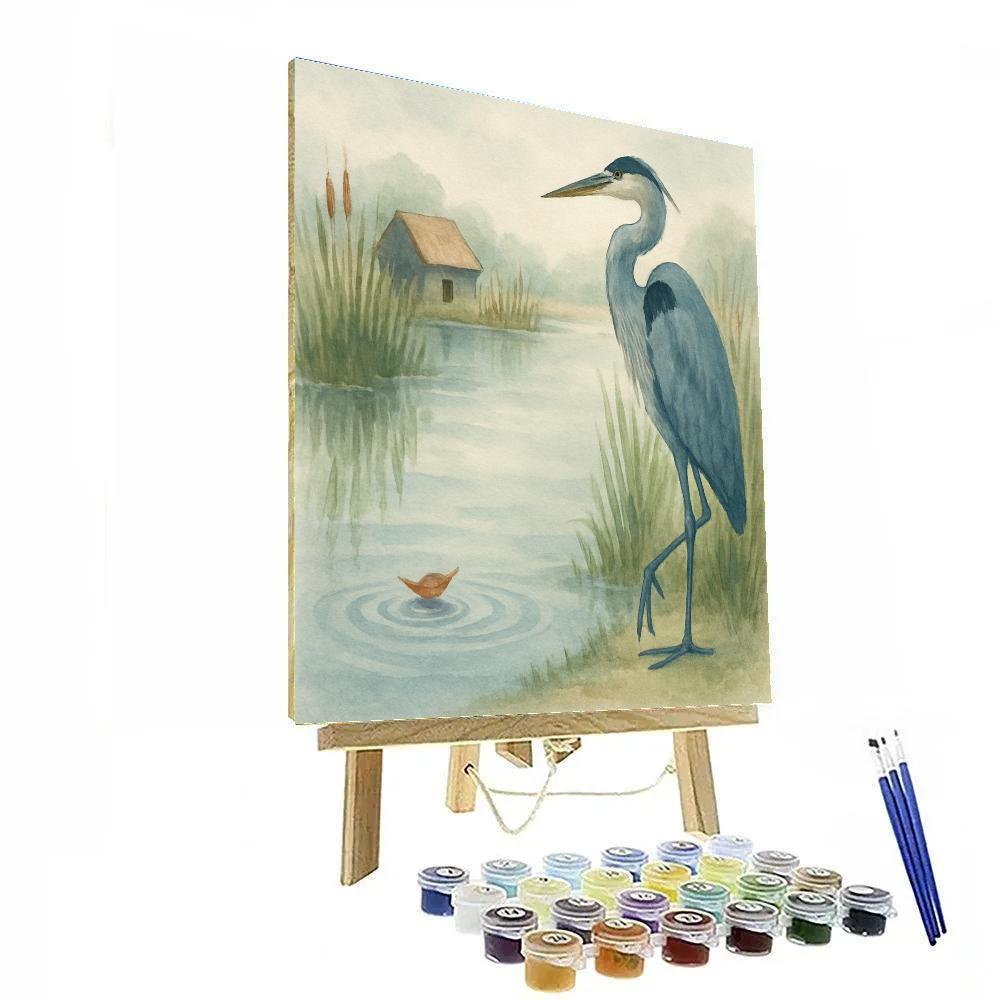 Heron At The Quiet Reed House Paint by numbers kits