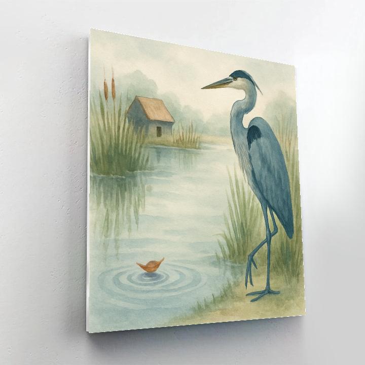 Heron At The Quiet Reed House Paint by numbers kits