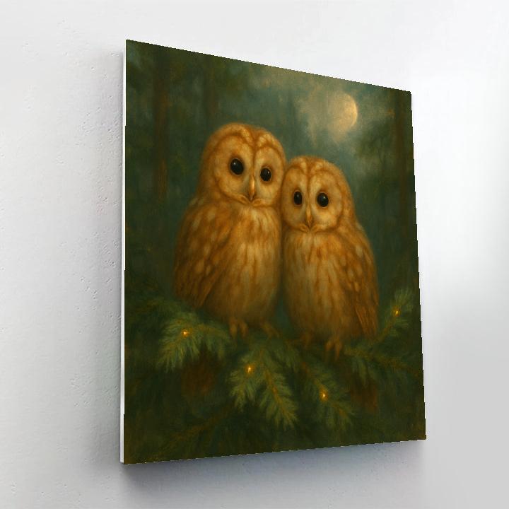 Owls Among The Fir Needle Lanterns DIY paint by numbers