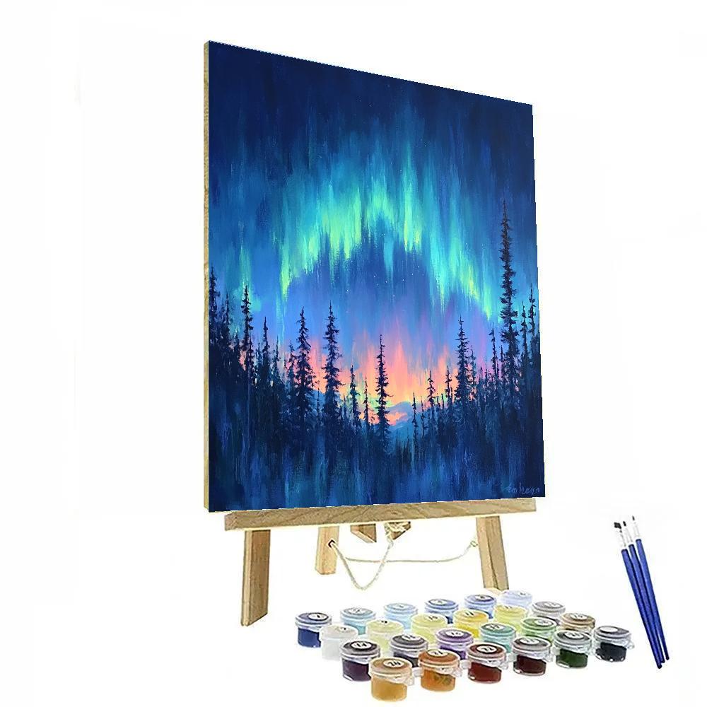 Edgar Degas Inspired Aurora Over Silent Pines Paint by numbers kits