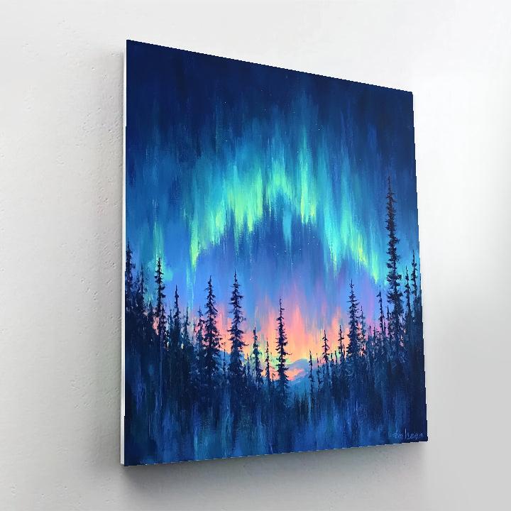Edgar Degas Inspired Aurora Over Silent Pines Paint by numbers kits