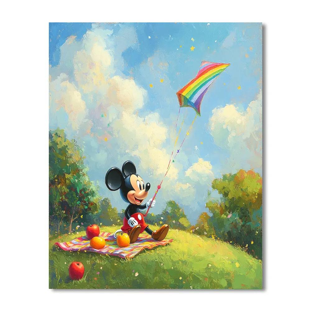 Mickey Mouse Starry Kite Picnic Disney Inspired Paint by numbers art