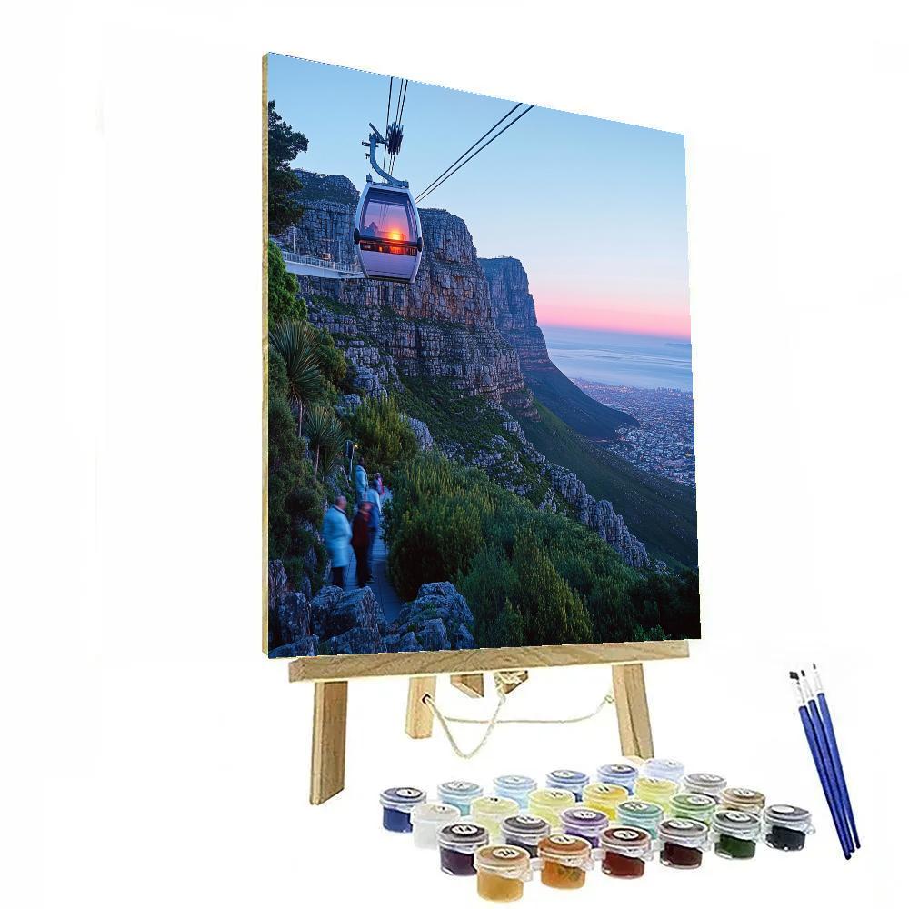 Cable Car Over Table Mountain Aerialway Station Cape Town South Africa Number painting