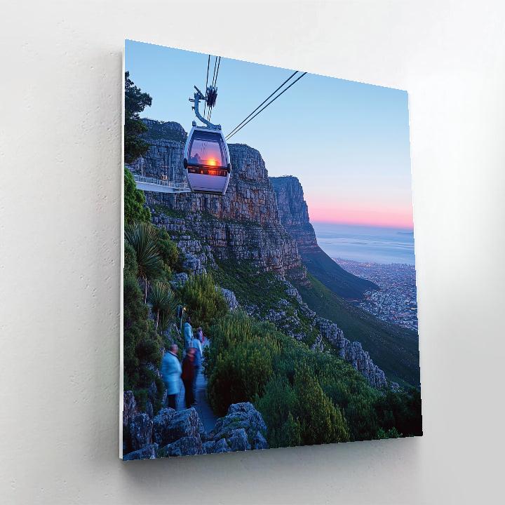 Cable Car Over Table Mountain Aerialway Station Cape Town South Africa Number painting