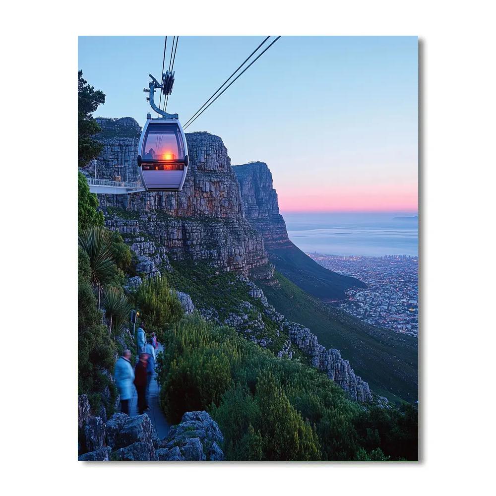 Cable Car Over Table Mountain Aerialway Station Cape Town South Africa Number painting