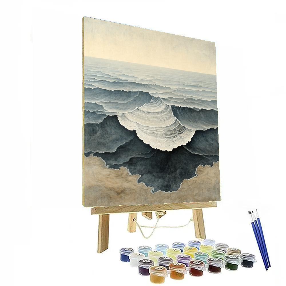 Leonardo Da Vinci Inspired Fossilized Wave Geometry Paint by numbers art