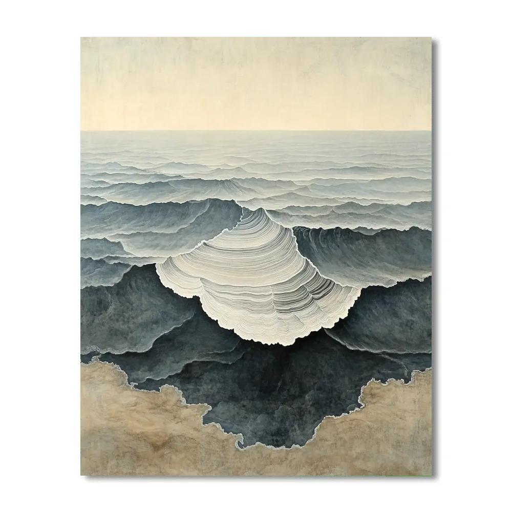 Leonardo Da Vinci Inspired Fossilized Wave Geometry Paint by numbers art