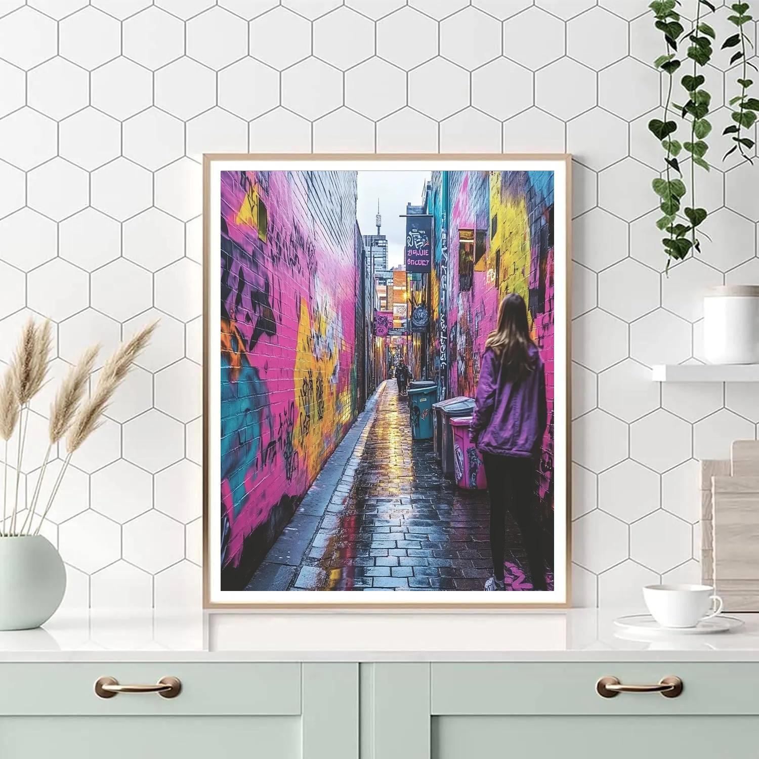 Street Art Canyon In Hosier Lane Melbourne Australia Number painting