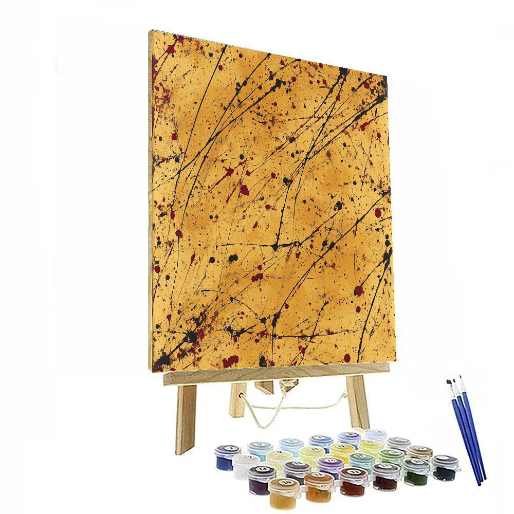 Jackson Pollock Inspired Monsoon Ochre Resonance paint by numbers