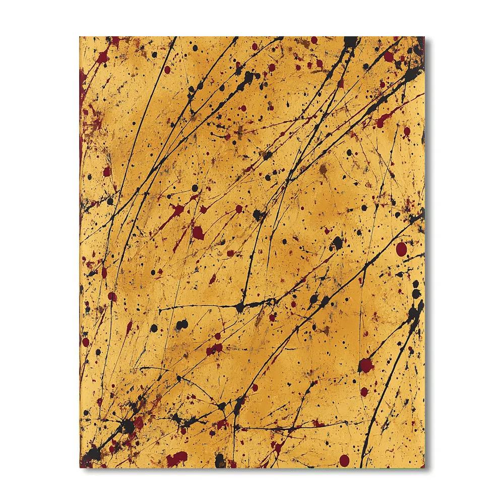 Jackson Pollock Inspired Monsoon Ochre Resonance paint by numbers