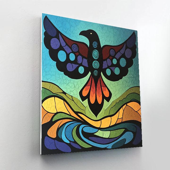 Norval Morrisseau Inspired Thunderbird And The Rain River Currents Paint by numbers kits