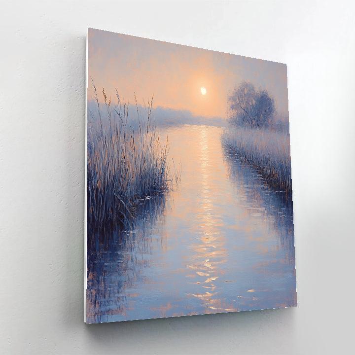 Claude Monet Inspired Sunrise Over Misty River Numbered painting kits