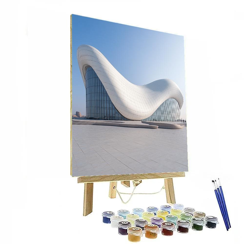 Modern Lines Of The Heydar Aliyev Center Baku Azerbaijan painting number kit