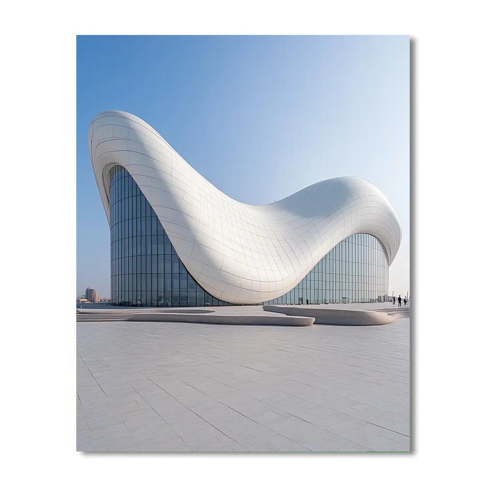 Modern Lines Of The Heydar Aliyev Center Baku Azerbaijan painting number kit