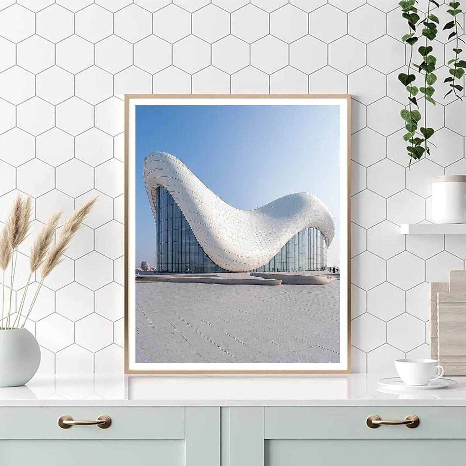 Modern Lines Of The Heydar Aliyev Center Baku Azerbaijan painting number kit