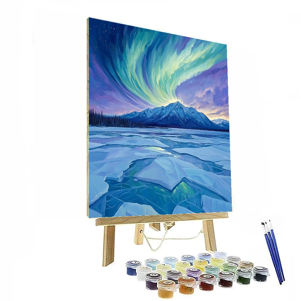 Lawren Harris Inspired Aurora Crown Over Icefield Plateau Number painting