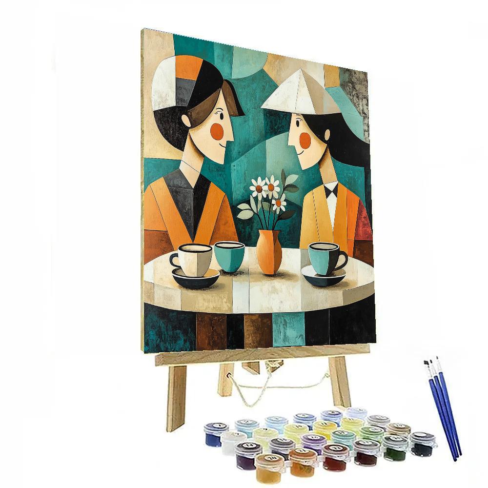 Pablo Picasso Inspired Abstract Cafe Friends Number painting