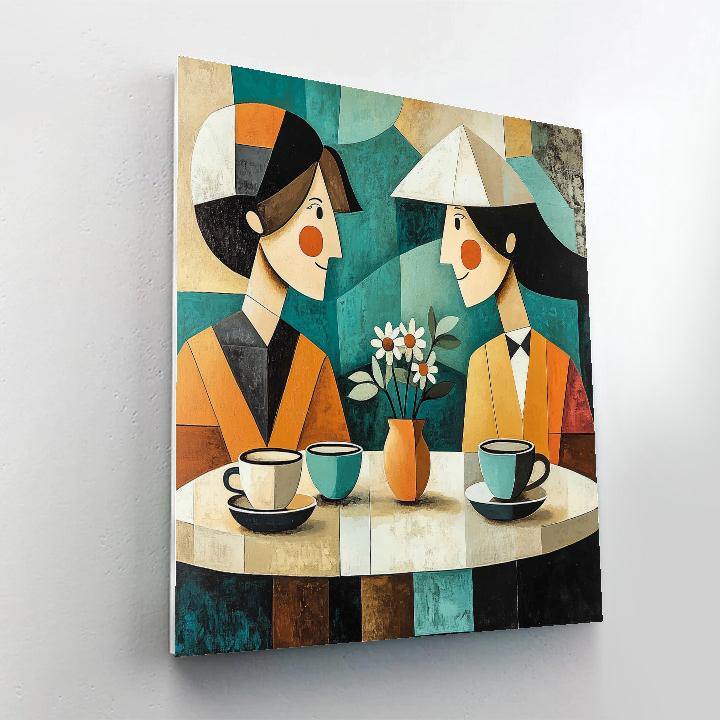 Pablo Picasso Inspired Abstract Cafe Friends Number painting